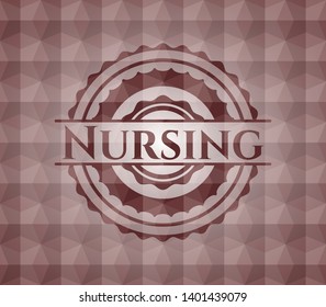 Nursing red geometric emblem. Seamless.
