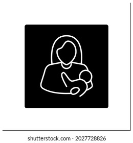 Nursing Room Glyph Icon. Breastfeeding, Lactation Room.Pointer. Private Space For Mother And Baby.Airport Terminal Concept. Filled Flat Sign. Isolated Silhouette Vector Illustration