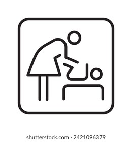 nursing room. nursing room icon. design, design elements, editable, linear style strokes, icons, vectors, sign, symbol, illustration, vector, bathroom, restroom, wc, concept, 