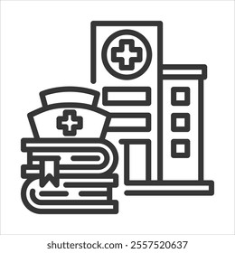 Nursing School Outline Icon Vector Illustration