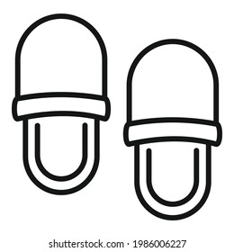 Nursing slippers icon. Outline Nursing slippers vector icon for web design isolated on white background