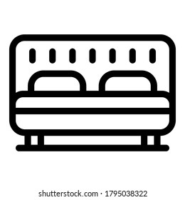Pflegeweiches Sofa-Symbol. Outline-Pflegeweich-Sofa, Vektorsymbol für Webdesign einzeln auf weißem Hintergrund