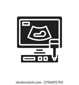 Nursing Sonography Filled Icon Vector Illustration