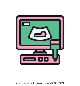Nursing Sonography Icon Vector Illustration