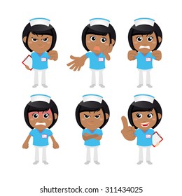 Nursing staff in different poses