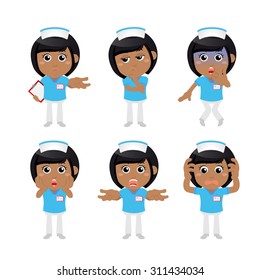 Nursing staff in different poses