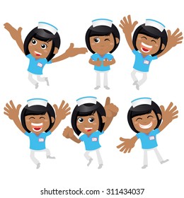 Nursing staff in different poses