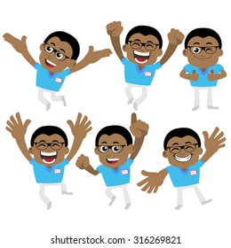 Nursing staff  in different poses