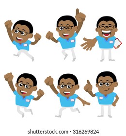 Nursing staff  in different poses