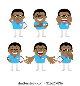 Nursing staff  in different poses