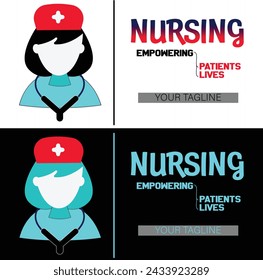 Nursing staff logo idea for graphics designers. It can be used for medical and health care business logo or banner etc.
