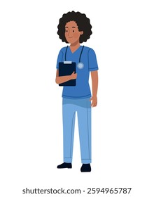 Nursing Student with Report for Medical Learning