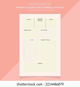 Nursing Student's Daily Planner | Nursing Student's Log Book | Nursing Student's Note Book Printable Planner