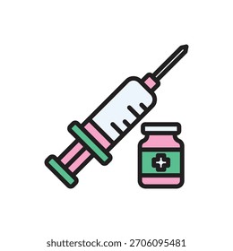 Ilustração do vetor do ícone da seringa de enfermagem