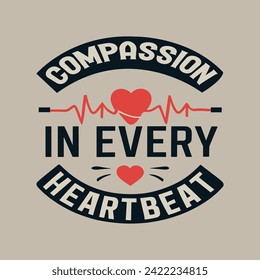 Nursing t-shirt design template vector. Nurse lettering typographic quotes design