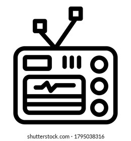 Nursing tv set icon. Outline nursing tv set vector icon for web design isolated on white background