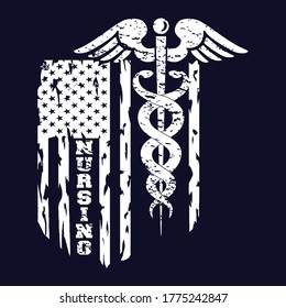 nursing typography t shirt design eps