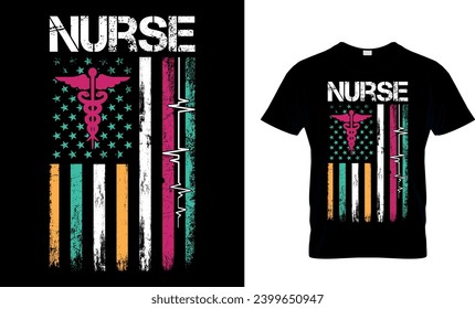 Nursing USA American Flag funny Gift T-Shirt