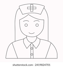 Nursing vector icon line art illustration eps