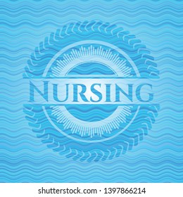 Nursing water wave badge. Vector Illustration. Detailed.