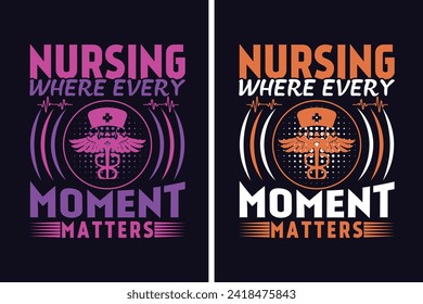 Nursing Where Every Moment Matters, Nurse Life, Saving One Patient At A Time, Nurse Life, Hospital nurse T-Shirt, Doctor student shirt model, Half Leopard Nurse, Unique Profession-Themed Design