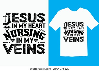 Nursing work of heart t-shirt design. Nurses t-shirt typography, Nursing tee with a quote. Vintage nurse emblems. Typographic vector, injection, medical, Vintage nurse emblems.
