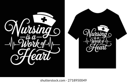 Trabajo de enfermería del corazón Diseño de camisetas