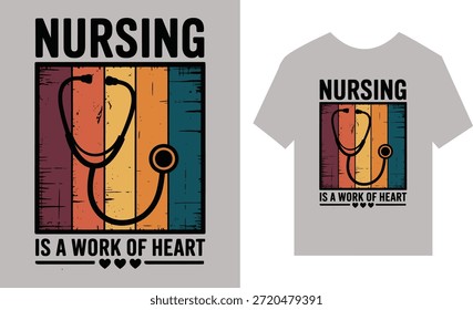 Trabajo de enfermería del corazón Diseño de camisetas