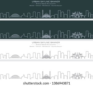 Nur-Sultan Single Line Skyline Banner
