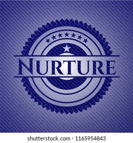 Nurture badge with denim background