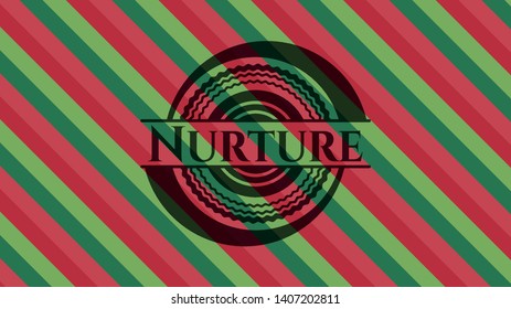 Nurture christmas style badge. Vector Illustration. Detailed.