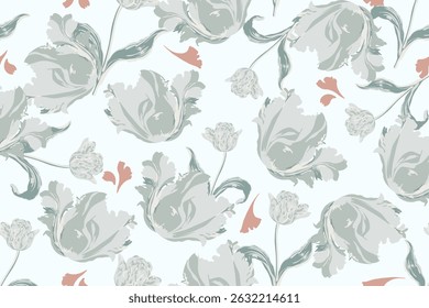 Cultivar ornamento de motley padrão floral sem costura. Padrão floral. Mão desenhando arte. Impressão de design floral para todos. Design de textura, têxtil, tecido, impressão de pano, envoltório, design de decoração 