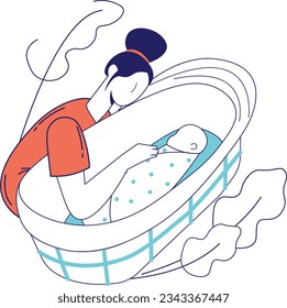 Nurturing and Guiding Precious Newborns Through the Beautiful Journey of Parenting, Filled with Love, Challenges, Growth, and Endless Moments of Joy Vector Illustration