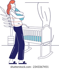Nurturing and Guiding Precious Newborns Through the Beautiful Journey of Parenting, Filled with Love, Challenges, Growth, and Endless Moments of Joy Vector Illustration