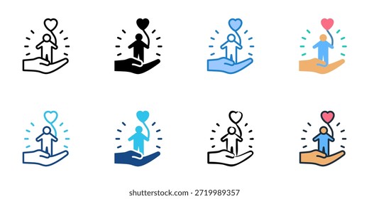 Nurturing icons set multiple style collection. Editable stroke 
