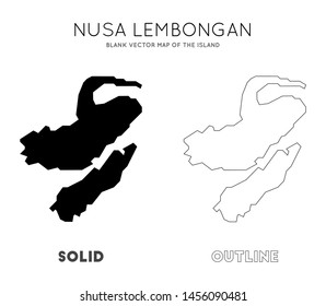 Nusa Lembongan map. Blank vector map of the island. Borders of Nusa Lembongan for your infographic. Vector illustration.