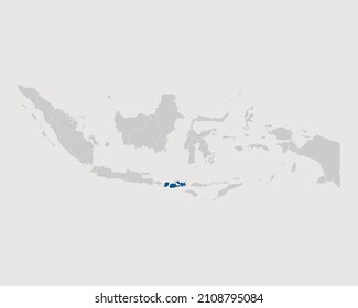 Nusa Tenggara Barat Highlighted on Indonesia Map Eps 10