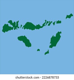 Nusa Tenggara island map vector illustration