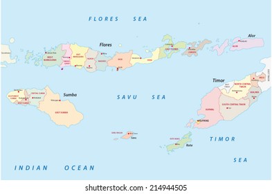 Nusa Tenggara Timur Map Nusa Tenggara Timur Administrative Map: Stockvector (Rechtenvrij) 214944505  | Shutterstock