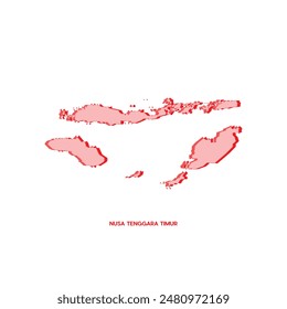 Nusa Tenggara Timur Map - World Map International vector template. Indonesia region silhouette vector illustration