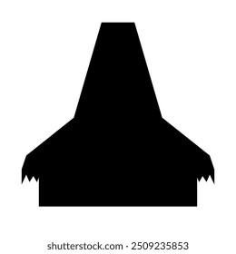 Nusa tenggara timur traditional house silhouette vector illustration design template elements, indonesian ancient architecture, rumah adat musalaki black silhouette
