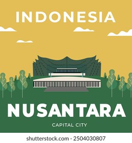 Nusantara capital city of Indonesia landscape background