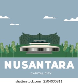 Nusantara capital city of Indonesia landscape background