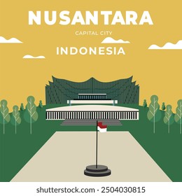 Nusantara capital city of Indonesia landscape background