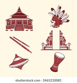 Vector de arte cultural de nusantara