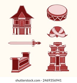 Vector de arte cultural de nusantara