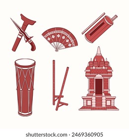 Vector de arte cultural de nusantara