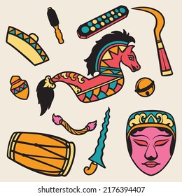 nusantara traditional culture vector asset  