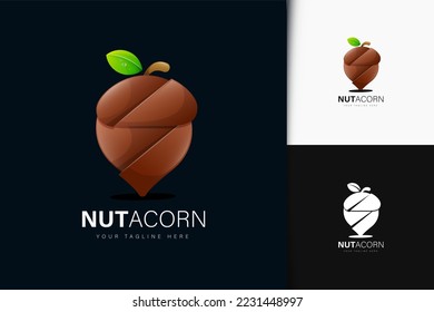 Nut acorn logo design with gradient