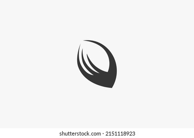 Nut Almond Silhouette Logo Design